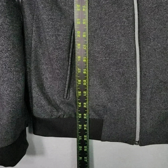 Calvin Klein Bomber Jacket Mens Small Gray Knit Lined Inside Pocket Stretch - Picture 13 of 16